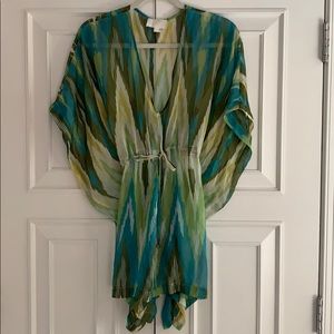 Alexis Ikat poncho tunic cover-up